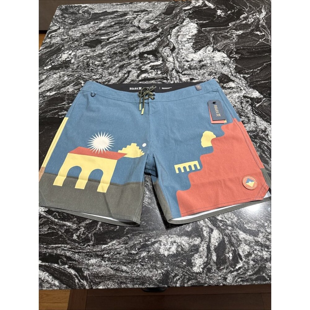 Roark Passage 17” Boardshorts Costa Blue Mens Size 36 NWT RB467 $69